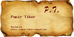 Papir Tibor névjegykártya